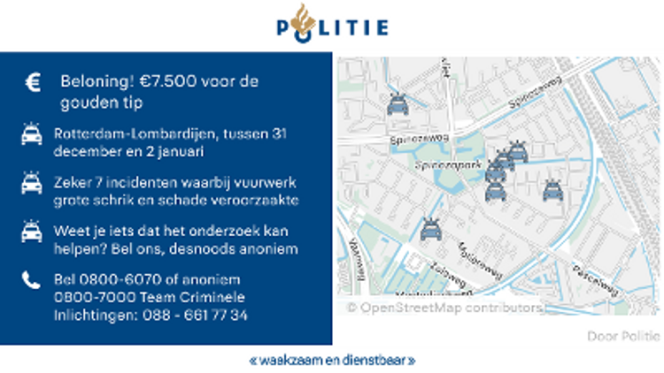 Rotterdam - Vier aanhoudingen in onderzoek naar vuurwerkbommen Lombardijen